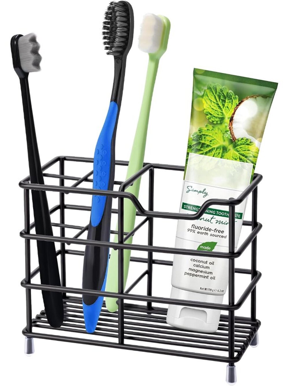 Toothbrush Holders for Bathrooms 304 Stainless Steel Quick Drying Black